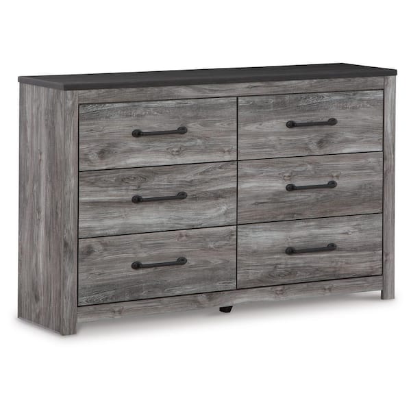 Gray 6-Drawer 58.98 in. W Dresser Without Mirror