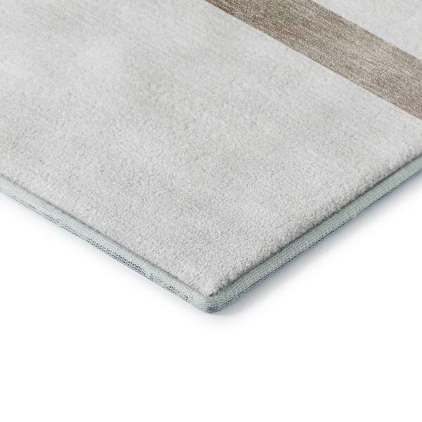 Mayfield Premium Machine Washable Abstract AMF2131 Ivory 3 ft. x 5 ft. Area Rug