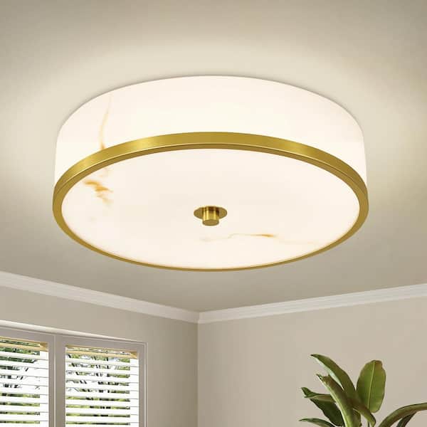15 In. Gold Minimalist Round Ceiling Light (Suitable for Living Room and Bedroom)