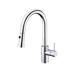 Single-Handle Pull-Down Sprayer Kitchen Faucet with 2-Function Sprayhead in Chrome