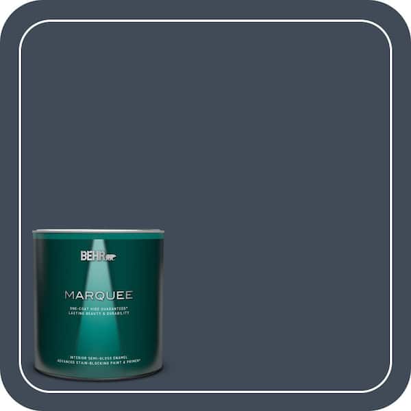 BEHR MARQUEE 1 qt. #PPF-58 Dark Night Semi-Gloss Enamel Interior Paint & Primer