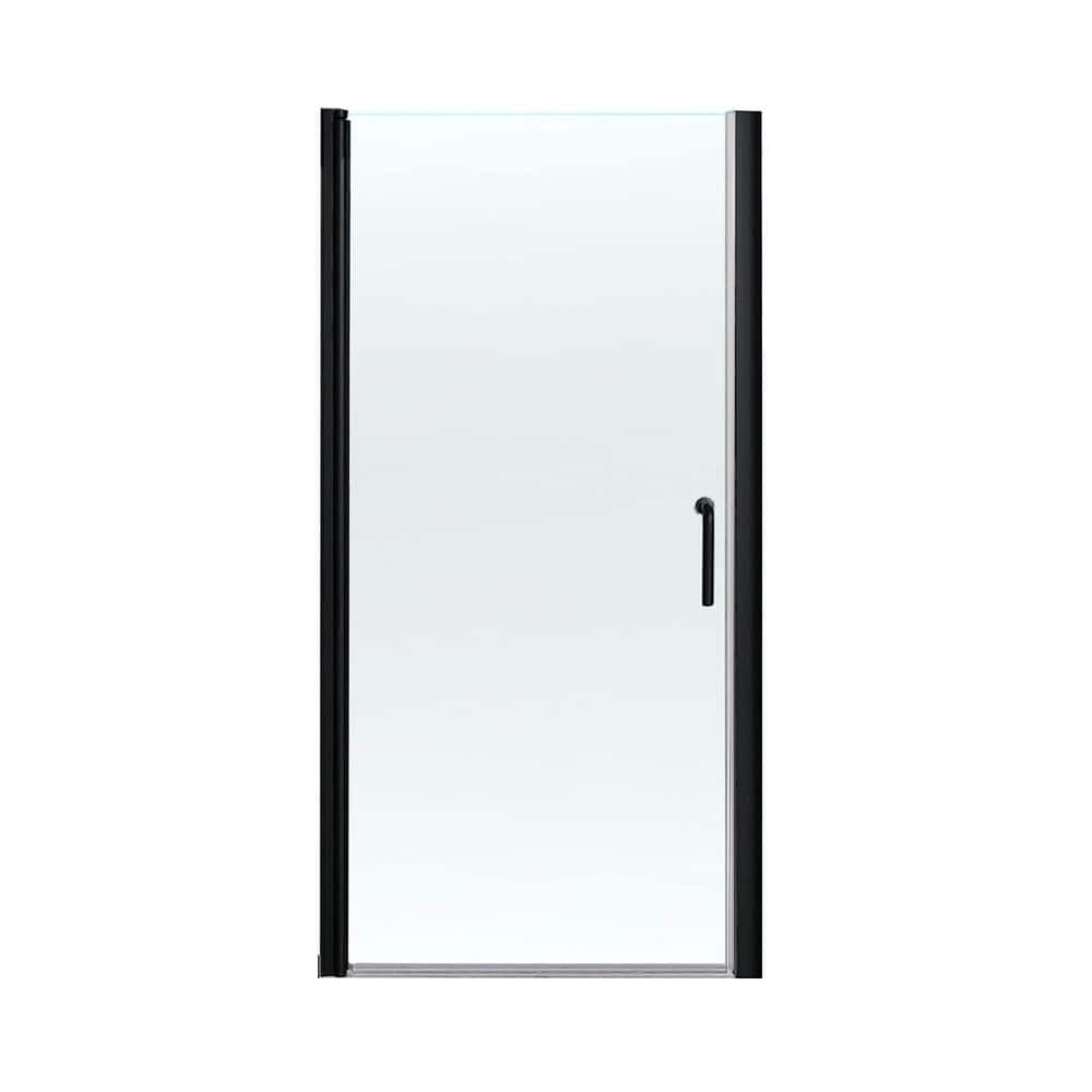 LORDEAR 32 in. W x 72 in. H Pivot Swing SemiFrameless Shower Door in