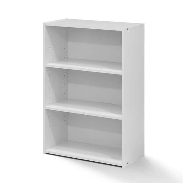 Furinno Wright 35.28 in. Soft White Faux Wood 3-shelf Standard