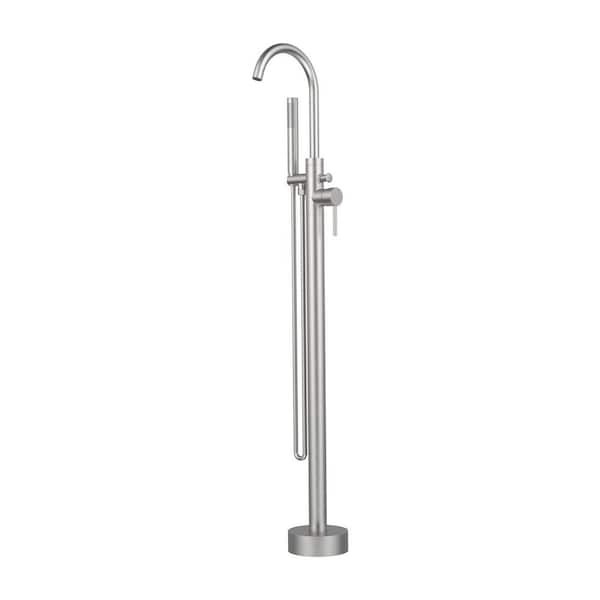 cobbe Higher Quality 2-Handle Freestanding Tub Faucet with Hand Shower in. Brushed Nickel