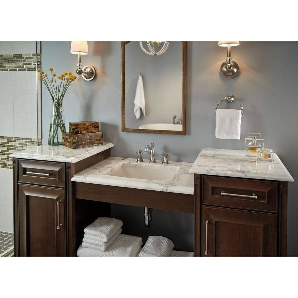 Stainless Steel Widespread Bathroom Faucet with Drain Assembly