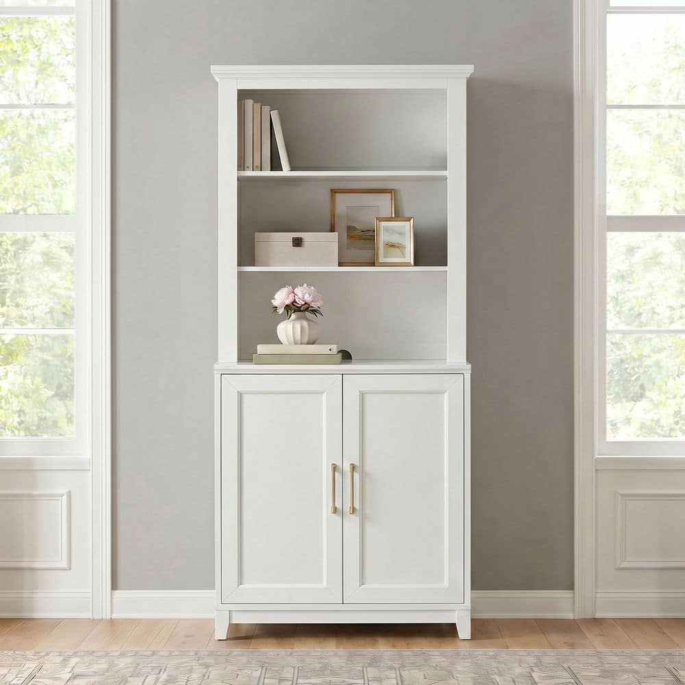 Bedford 2-Piece Modular White Frame/Gold Hardware 79.25 in. Accent Cabinet w/ 3 Shelves and Soft-Close Doors price history on PriceWatchPro