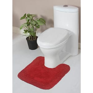 Radiant Collection 100% Cotton Bath Rugs Set, Machine Wash, 20 in. x20 in. Contour, Red