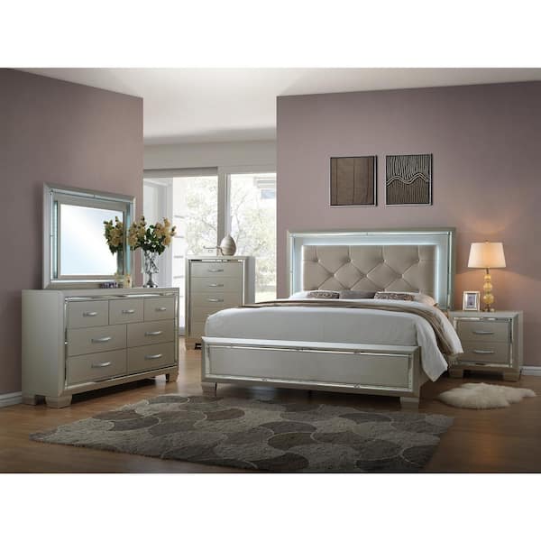 Picket House Furnishings Glamour 7-Drawer Dresser with Mirror in Champagne  LT100DRMR - The Home Depot