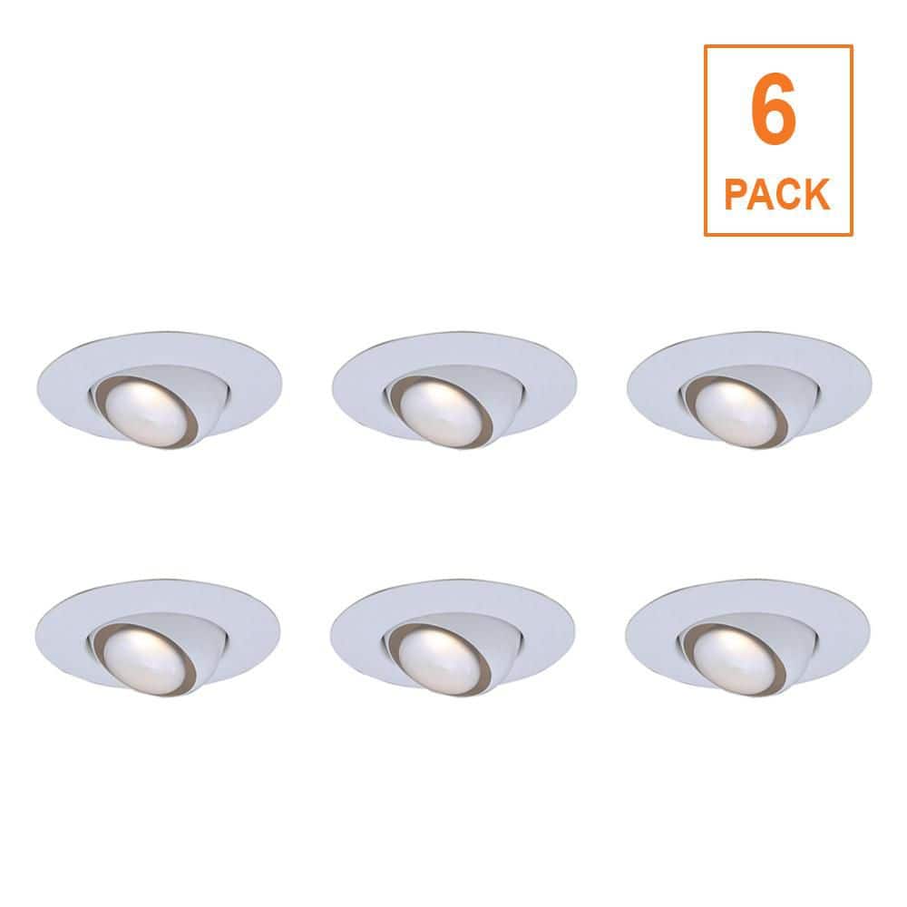 EnviroLite 6 in. R30 White Recessed Eyeball Trim (6-Pack
