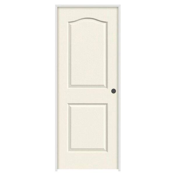 JELD-WEN 24 in. x 80 in. Camden Vanilla Painted Left-Hand Textured Solid Core Molded Composite MDF Single Prehung Interior Door