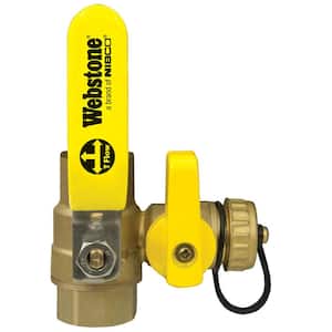 1 in.Forged Brass Lead-Free Sweat x FIP Full Port Ball Valve with Hi-Flow Hose Drain