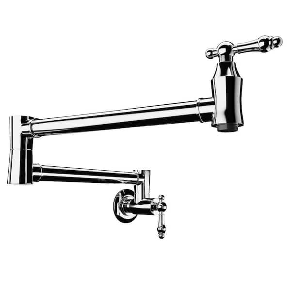 Marca 360° 24 in. Wall Mounted Pot Filler with Dual Swivel in Polished Chrome