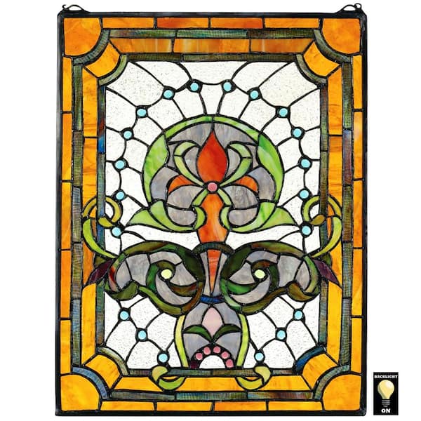 Design Toscano Kendall Manor Stained Glass Window Panel