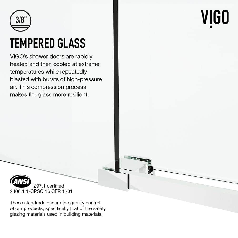 Elan Cass Chrome Frameless Sliding Shower Door with Clear Glass