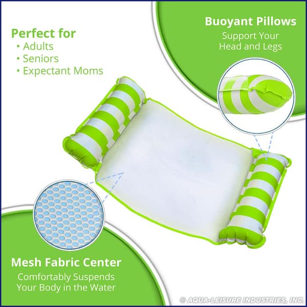 Green Water 4-in-1 Pool Hammock, Lime and Luxury Recliner Float