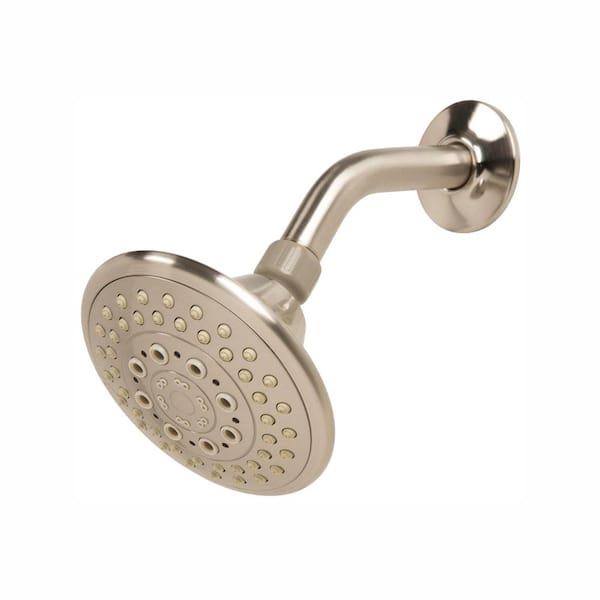 Glacier Bay 5-Spray 5 in. Single Wall Mount Fixed Adjustable Shower Head in Brushed Nickel