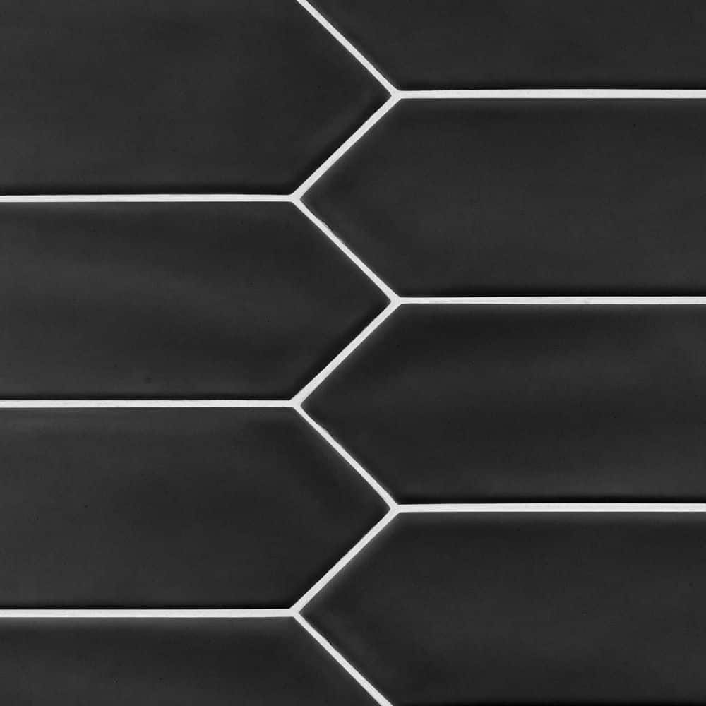 Matte Black 3 in. x 12 in. Ceramic Picket Wall Tile (9.33 sq. ft./Case) price history on PriceWatchPro