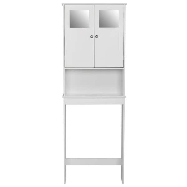 EPOWP 23.23 in. W x 67 in. H x 8.6 in. D White Space Saver Over-the-Toilet Storage