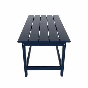 Laguna Navy Blue Outdoor All Weather Fade Resistant HDPE Plastic Rectangle Patio Furniture Coffee Table