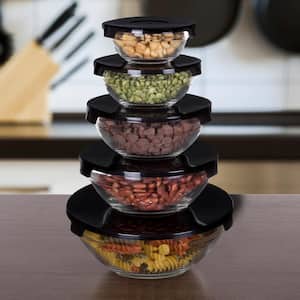 LEXI HOME Nested Glass Meal Prep 4-Piece Oven Safe Food Storage Container  Set LB5531 - The Home Depot