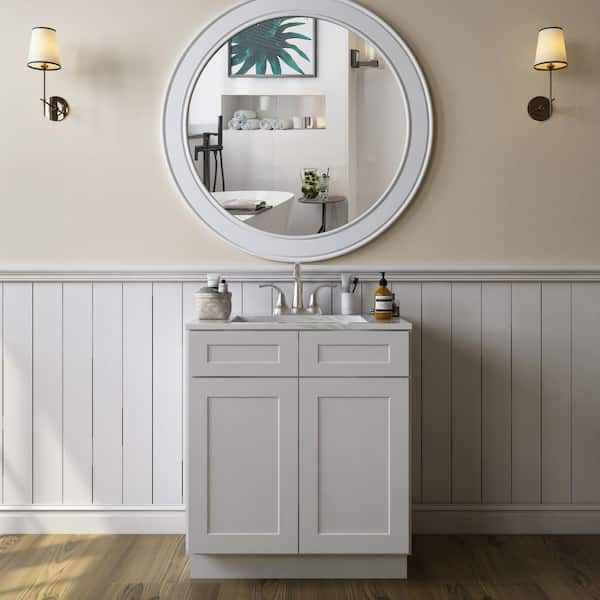 HOMEIBRO 36-in W X 21-in D X 34.5-in H in Shaker Dove Plywood Ready to Assemble Floor Vanity Sink Base Kitchen Cabinet