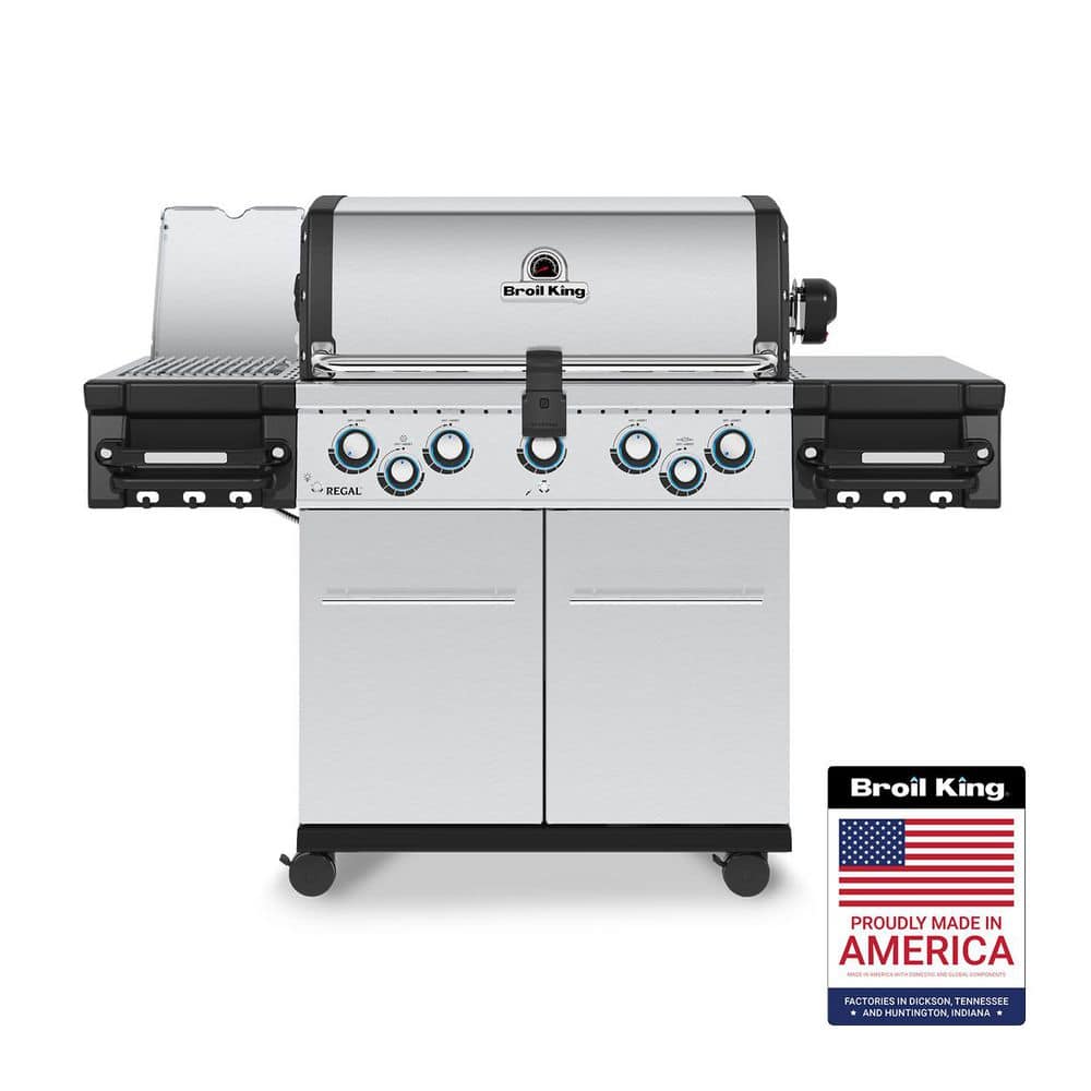 Regal S590 PRO IR 5-Burner Propane Gas Grill in Stainless Steel with Infrar