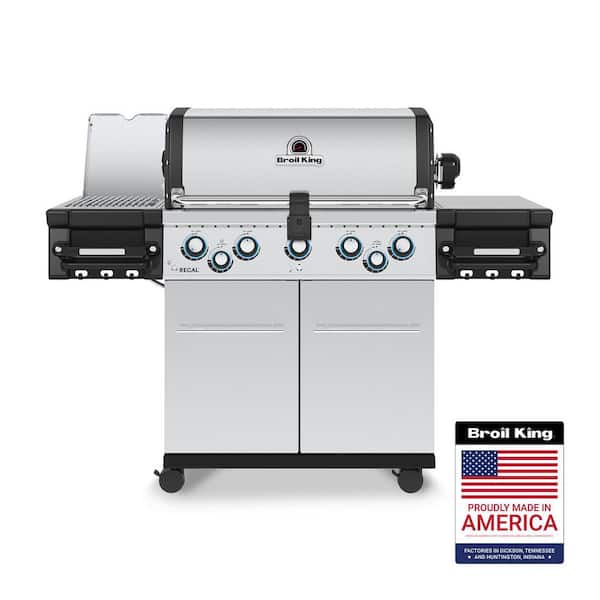 Regal S590 PRO IR 5-Burner Propane Gas Grill in Stainless Steel with Infrared Side Burner and Rear Rotisserie Burner