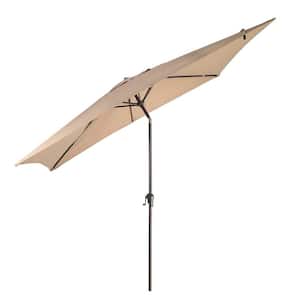 COBANA 6.6 x 9.8ft Rectangular Patio Umbrella, Outdoor Table Market Umbrella with Push Button Tilt/Crank, Beige