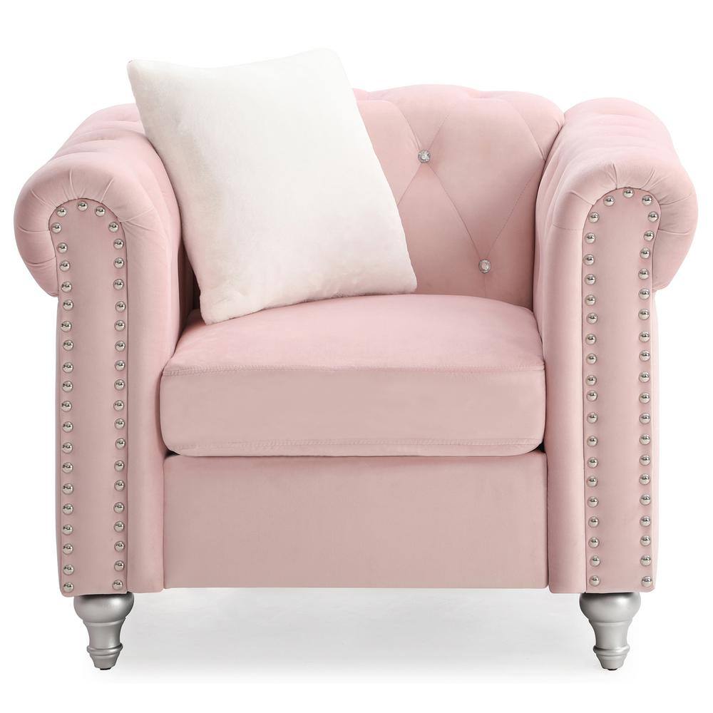 pink chesterfield arm chair