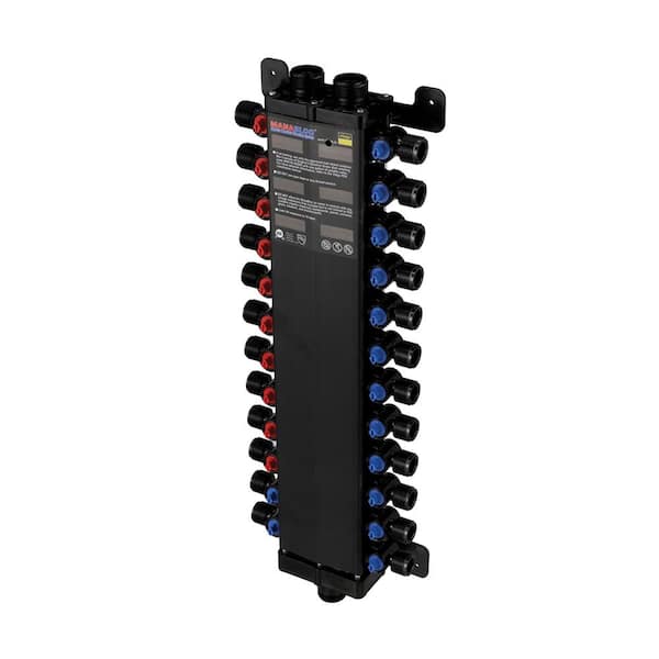 Manabloc 1/2 in. Press x 24 port Polysulfone Distribution Manifold (10 Hot/10 Cold/4 Hard)