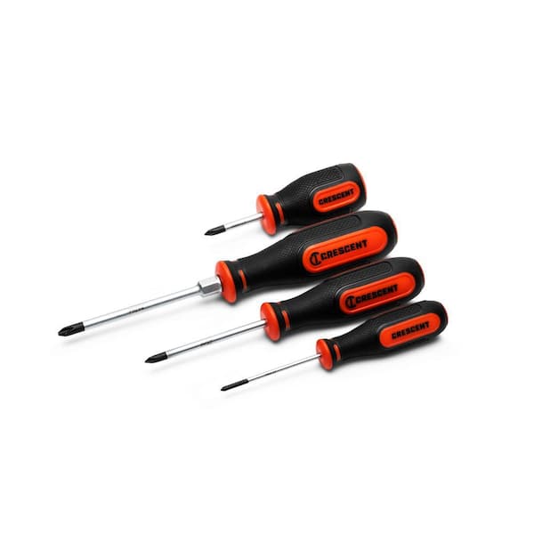 Crescent Philips Screwdriver Set with Dual Material Tri-Lobe Handles (4-Piece)