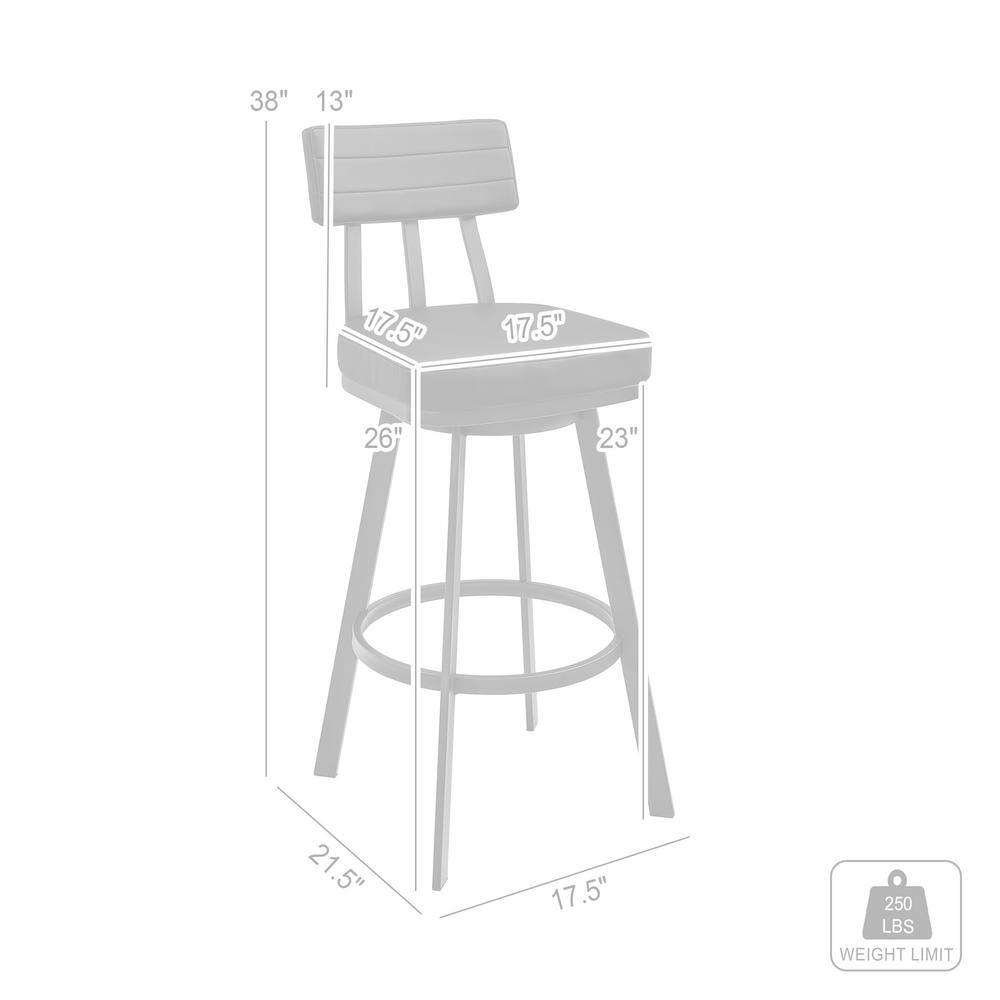 Luxe Black Leather & Chrome Swivel Adjustable Counter Stool