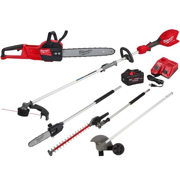 M18 FUEL 18V 16 in. Brushless Cordless QUIK-LOK String Trimmer 8.0 Ah Kit w/ Chainsaw, Pole Saw, Hedge Trimmer, Edger