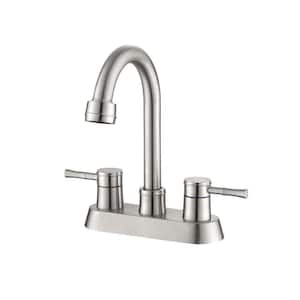 Ami 4 in. Centerset Double Handle Bathroom Faucet With Pop Up Drain in Brushed Nickel
