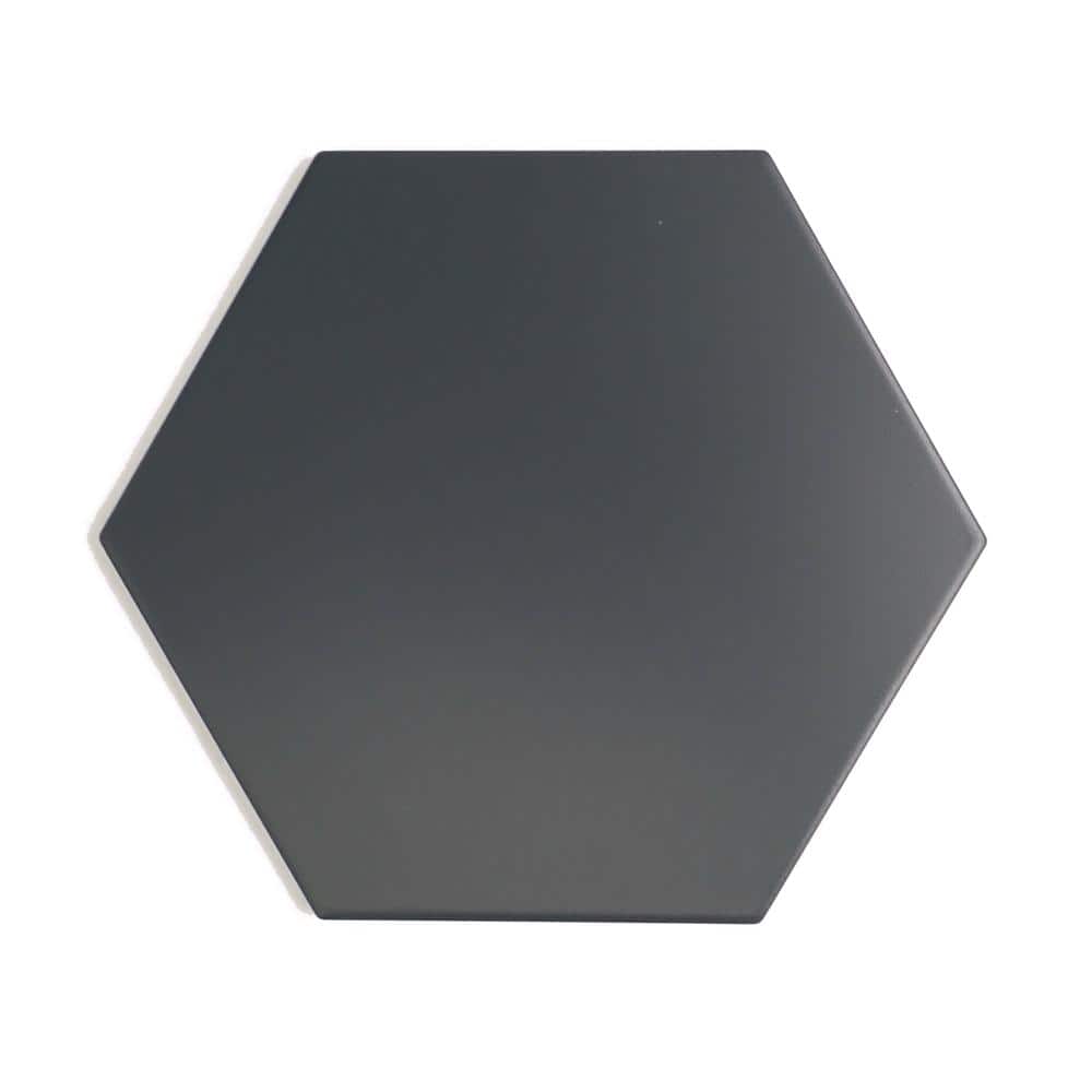 Heksa Black Matte Porcelain Hexagon Wall and Floor Tile