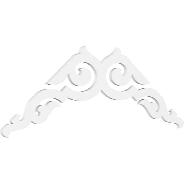 Ekena Millwork 1 in. x 72 in. x 27 in. (9/12) Pitch Rotherham Gable Pediment Architectural Grade PVC Moulding