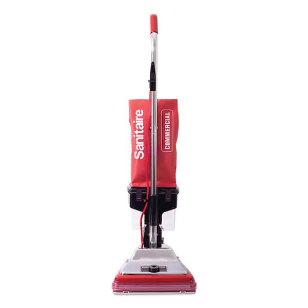 Sanitaire Tradition Upright Vacuum Cleaner with Dust Cup, 7 Amp, 12 in. Path, Red/Steel