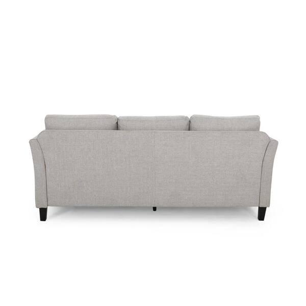 Noble House Clostermen 32 2 In Beige Dark Brown Fabric 3 Seater Lawson Sofa With Square Arms The Home Depot