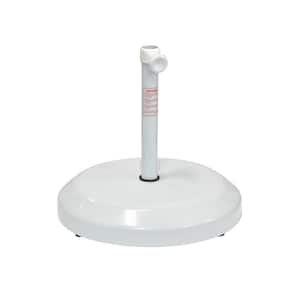 75 lbs. Patio Umbrella Base with Wheels in White