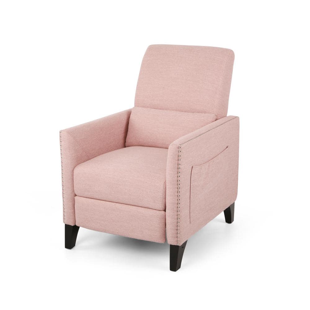 Light Blush Handcrafted Wood Push Back Recliner