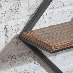 15 in. H x 15 in. W x 4 in. D Wood and Black Metal Wall-Mount Diamond Floating Shelf (Set of 2)