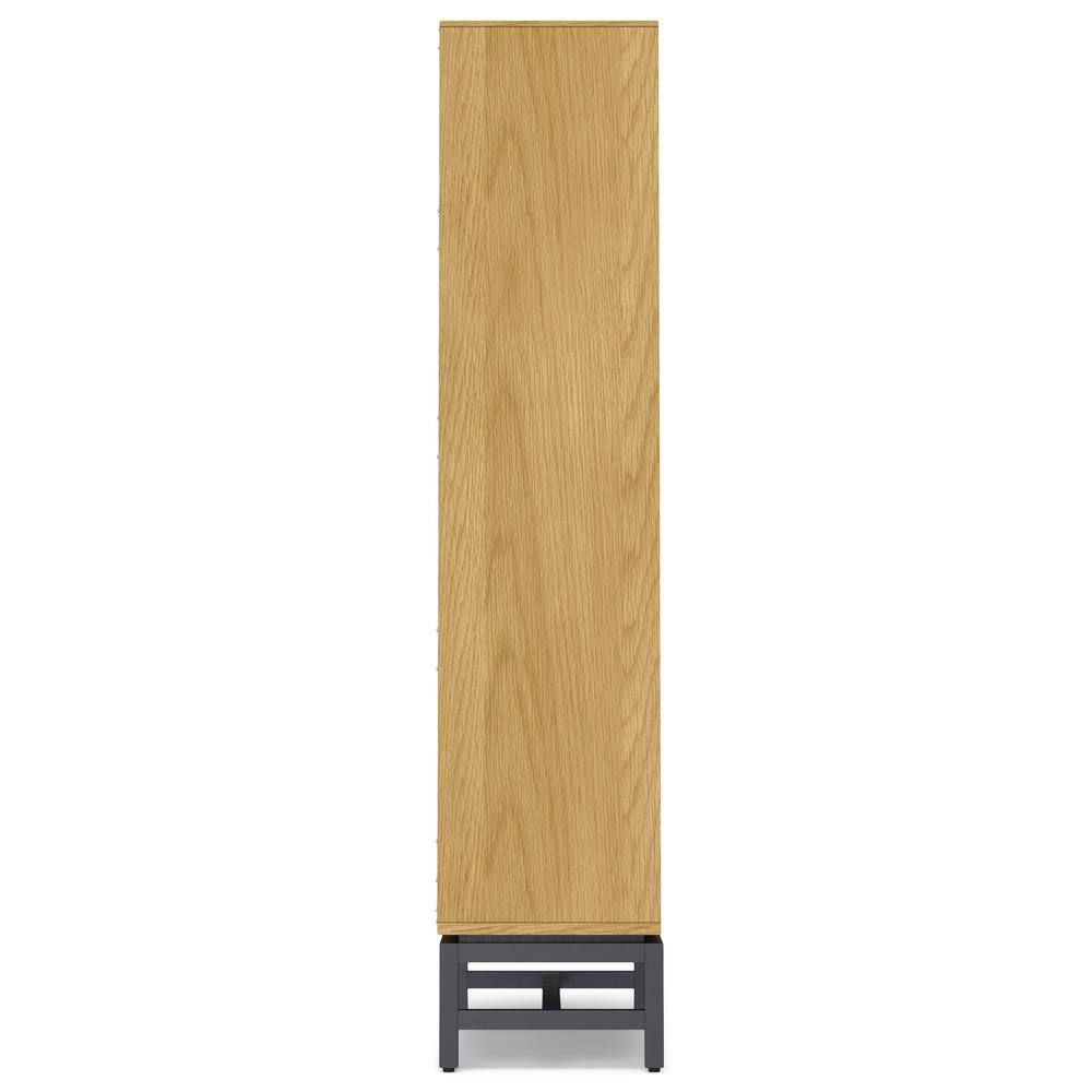 Banting Oak Wood and Metal Adjustable Bookcase with Drawers