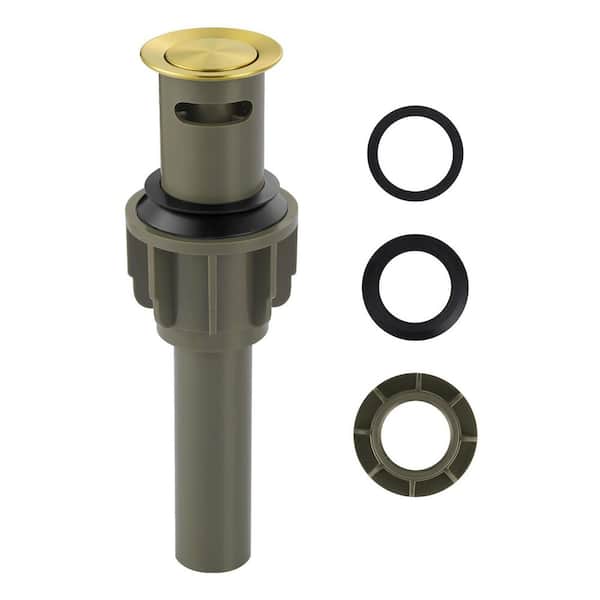 ABS Pop-Up Drain Assembly with Overflow for Bathroom Sink in Brushed Gold