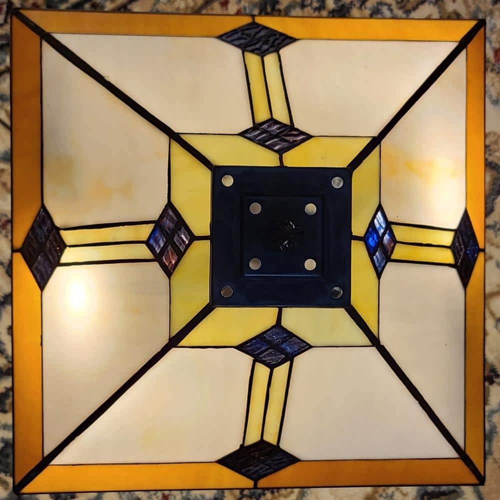 21" Bronze Stained Glass Mission Style Table Lamp
