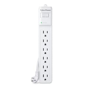 6-Outlet Surge Protector, 12 ft. Cord, 600 Joules, White