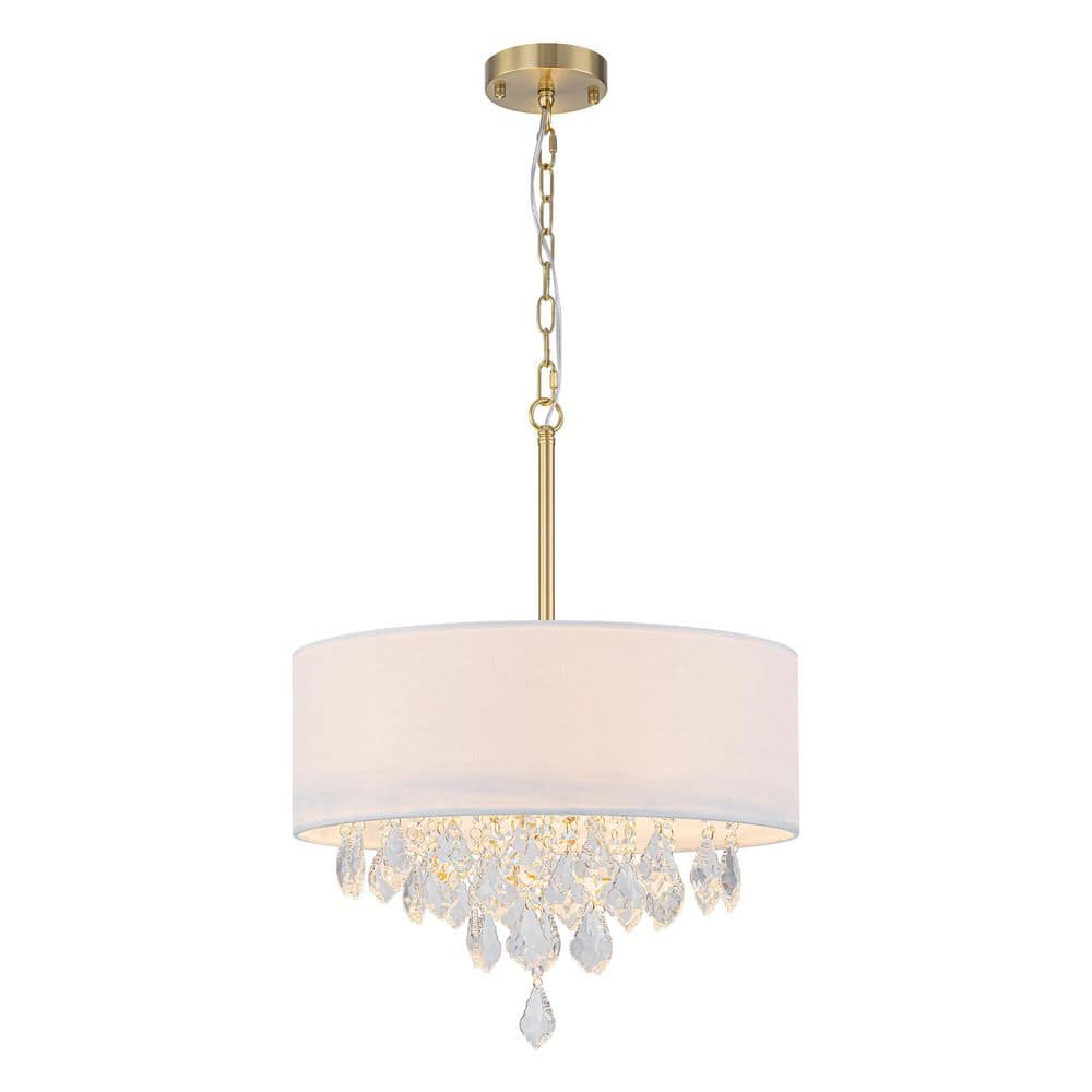 Modern 5-Light Drum Chandelier with White Fabric Shade and Crystal Pendant, E12 Bulb Pendant Light for Dining, Bedroom price history on PriceWatchPro