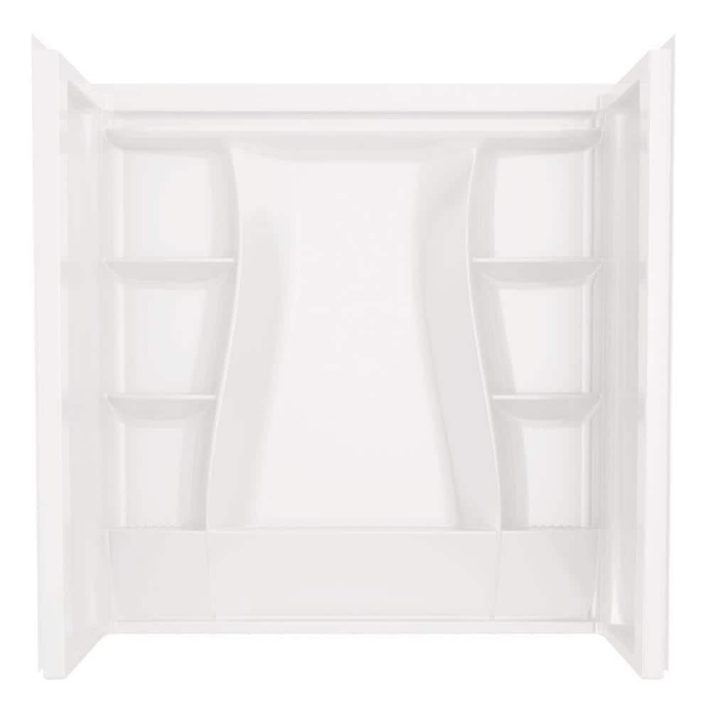 AKDY Classic 500 60 in. W x 61.25 in. H x 30 in. D 3-Piece Direct-to-Stud Alcove Tub Surrounds in High Gloss White