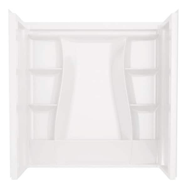 Delta Classic 500 60 in. W x 61.25 in. H x 30 in. D 3-Piece Direct-to-Stud Alcove Tub Surrounds in High Gloss White