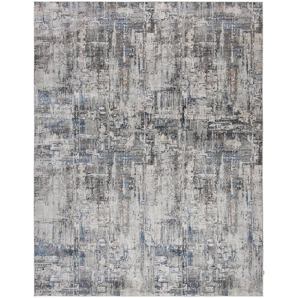 Unbranded Sunbrella 1000 S10-17C Slate and Blue 4 ft. x 6 ft. Indoor/Outdoor Performance Area Rug