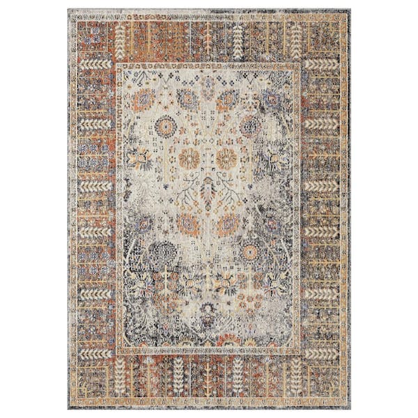 LUXE WEAVERS Bohemian Ivrust 2 ft. x 3 ft. Vintage Floral Polypropylene Area Rug